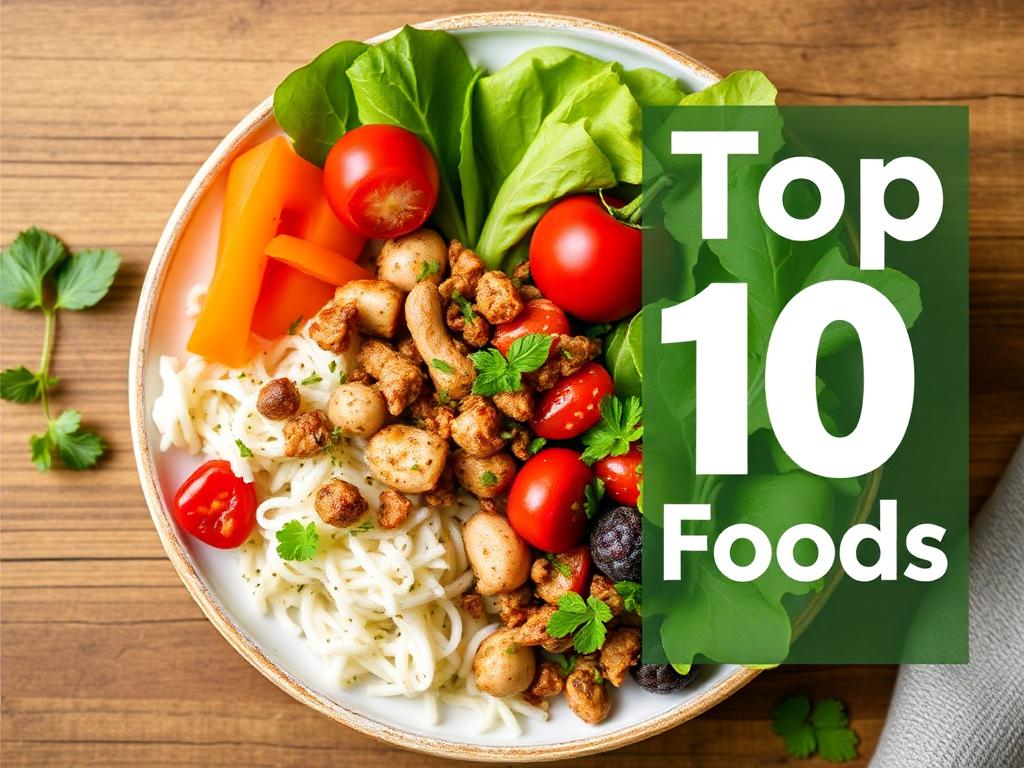 A variety of top10 foods for mental health including salmon, nuts, and leafy greens, beneficial for mental health